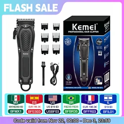 Kemei Hair Clipper Professional Hair Clipper Adjustable Hair Cutting Machine Cordless Trimmer Electric Clipper for Men KM-1071