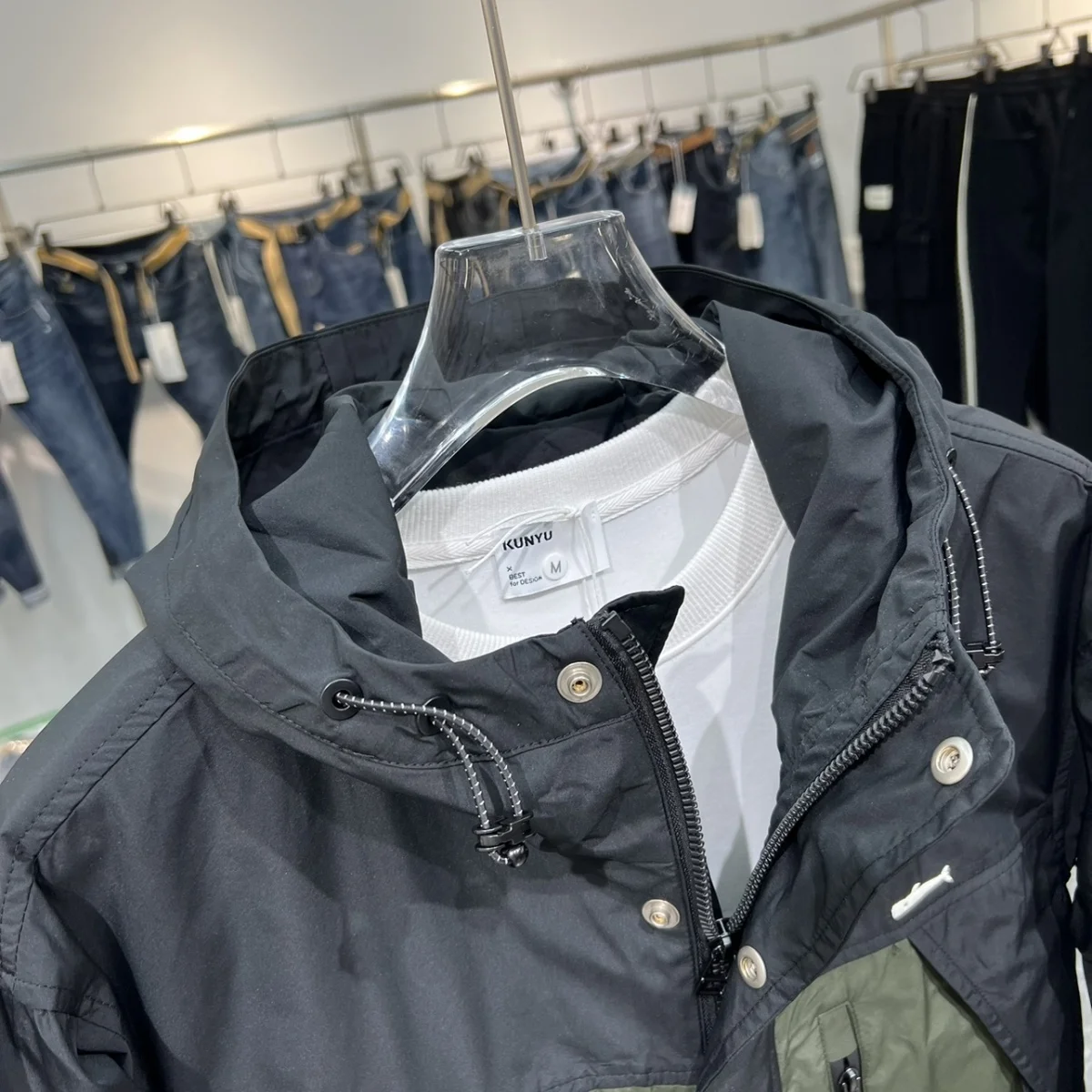 

American Sle Casual Men's Spring Autumn New Color Blo Jaet Outdoor Workwear Windbreaker Hooded Polyester Jaet