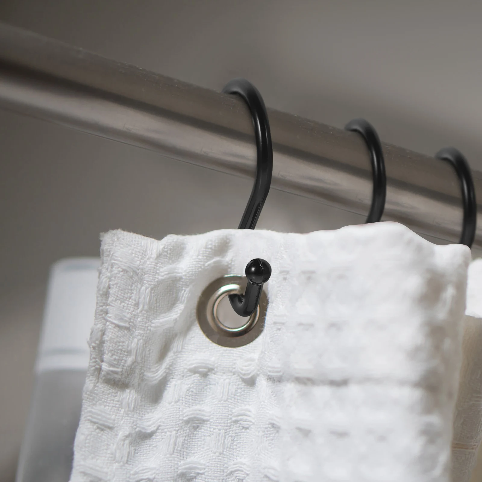 

12Pcs Zinc Alloy Shower Curtain Hooks Heavy Duty Bathroom Rod Hangers Long Use Strong Bearing Easy Install