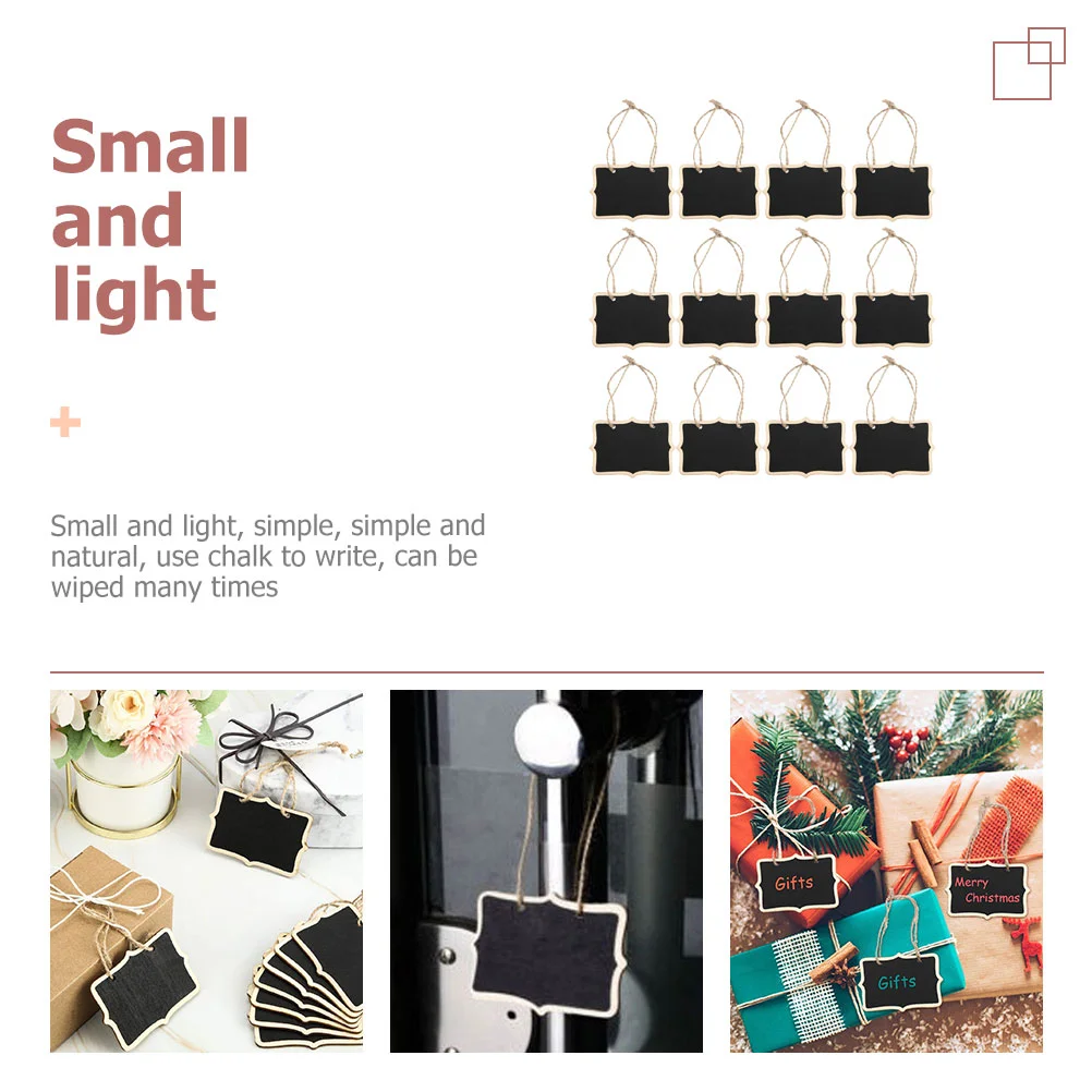 12 Pcs Blackboard Small Two-sided Blackboards Mini DIY Writing Hanging Message Decor Child