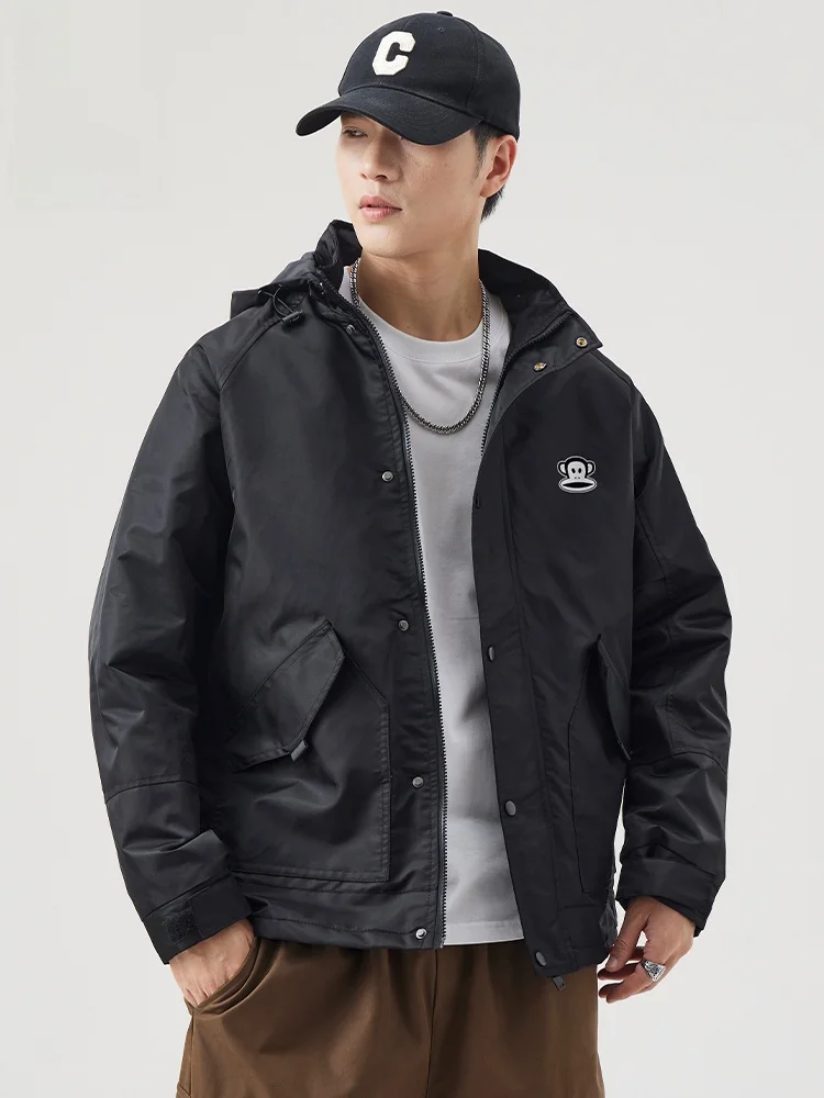 

Loose PaulFrank Monkey American Trendy Men's Jaet Autumn Climbing Outfit Waterproof Polyester Long Sve Zipper Hoodie