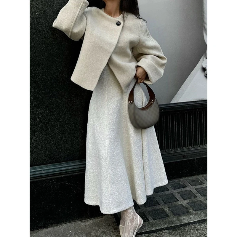 

Женское пальто с круглым вырезом и длинными рукавами, универсальная повседневная шикарная куртка для работы, поездок на выходные, уютный осенний подарок для нее