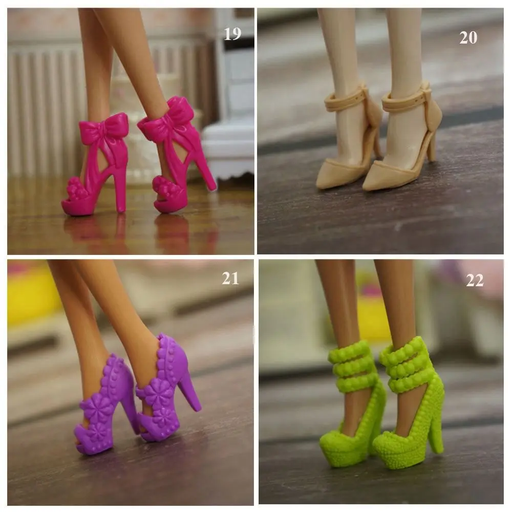 NK Hot sale Doll Shoes Colorful Cute Heels Fashion Hangers For Barbie Doll Accessories High Quality Baby Playhouse Toy JJ