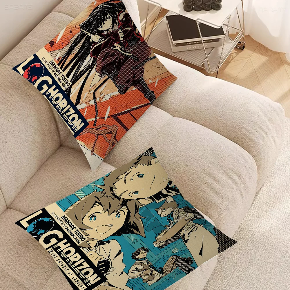 Log Horizon Pillow Covers Cartoon Sofa Decorative Home Double-sided Printing Short Plush Cute Cushion Cover