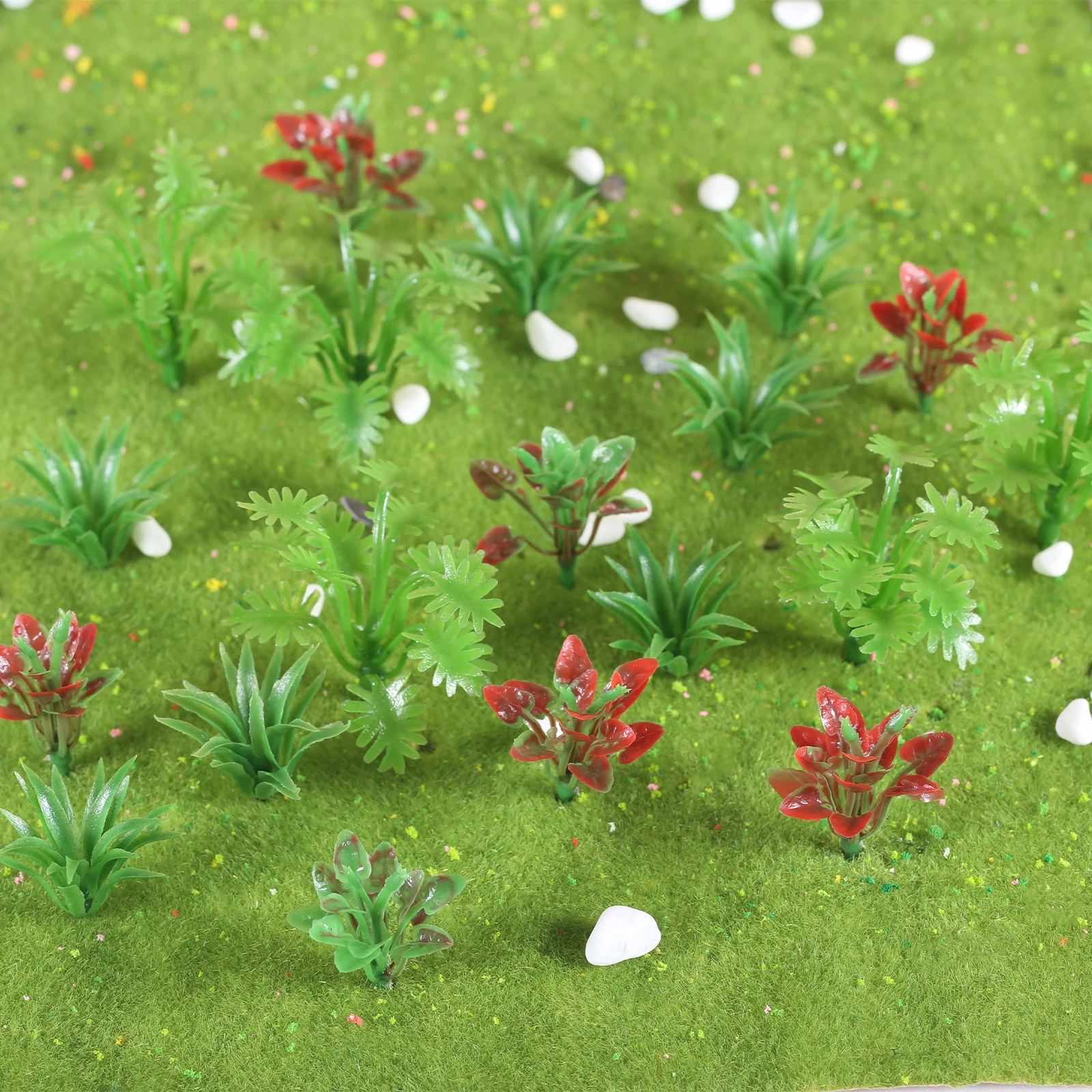 Modelo de tren de plástico de 3,5/4/5cm, paisaje Artificial, árboles, accesorios de paisaje de construcción, decoración de ferrocarril, árbol en miniatura, 90 Uds.