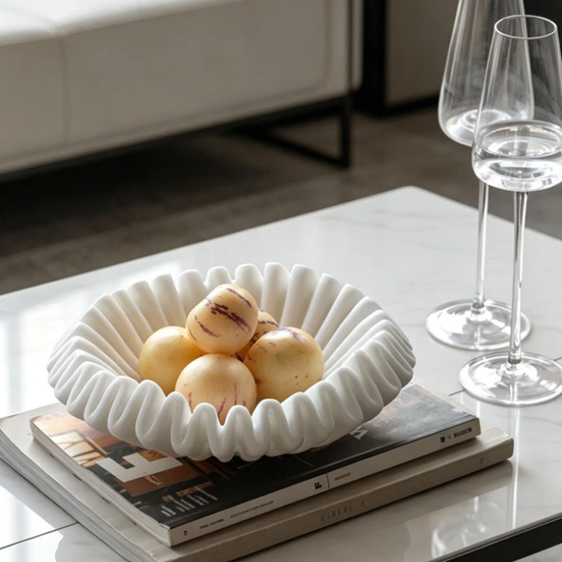 Creative Irregular Fruit Bowl Wrinkled Textured Home Decor Ornament Tabletop Artistic Storage Tray Decorative Piece Organizer