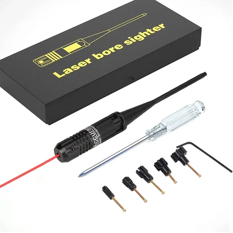 

Tactical Red Dot Laser Bore Sighter Laser Scope Kit for 0.22 - 0.50 Five Caliber Rifle Hund Gun Style Collimator