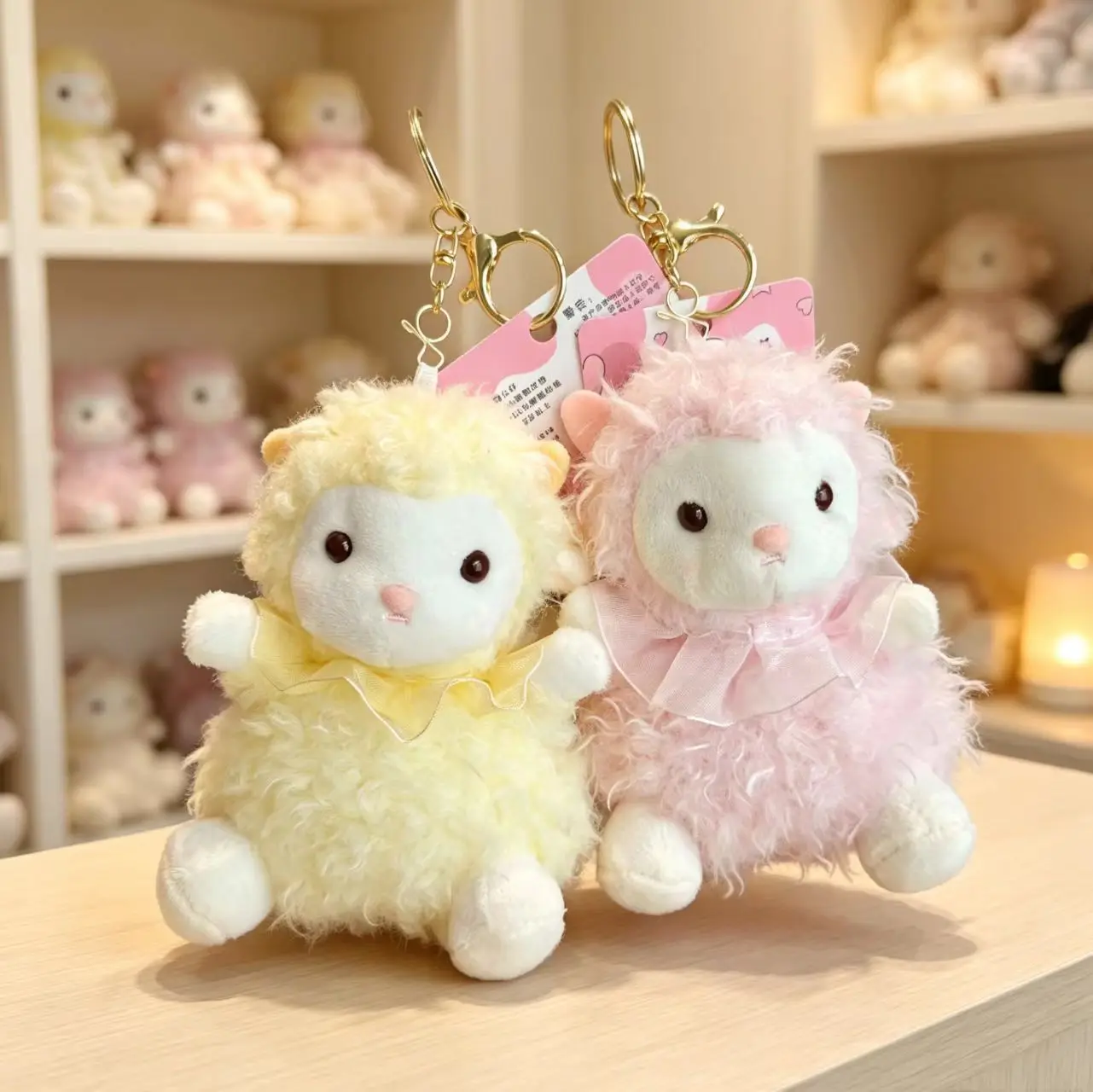 Sticking out tongue puppy pendant small doll plush toy keychain cute doll bag funny hanging ornament