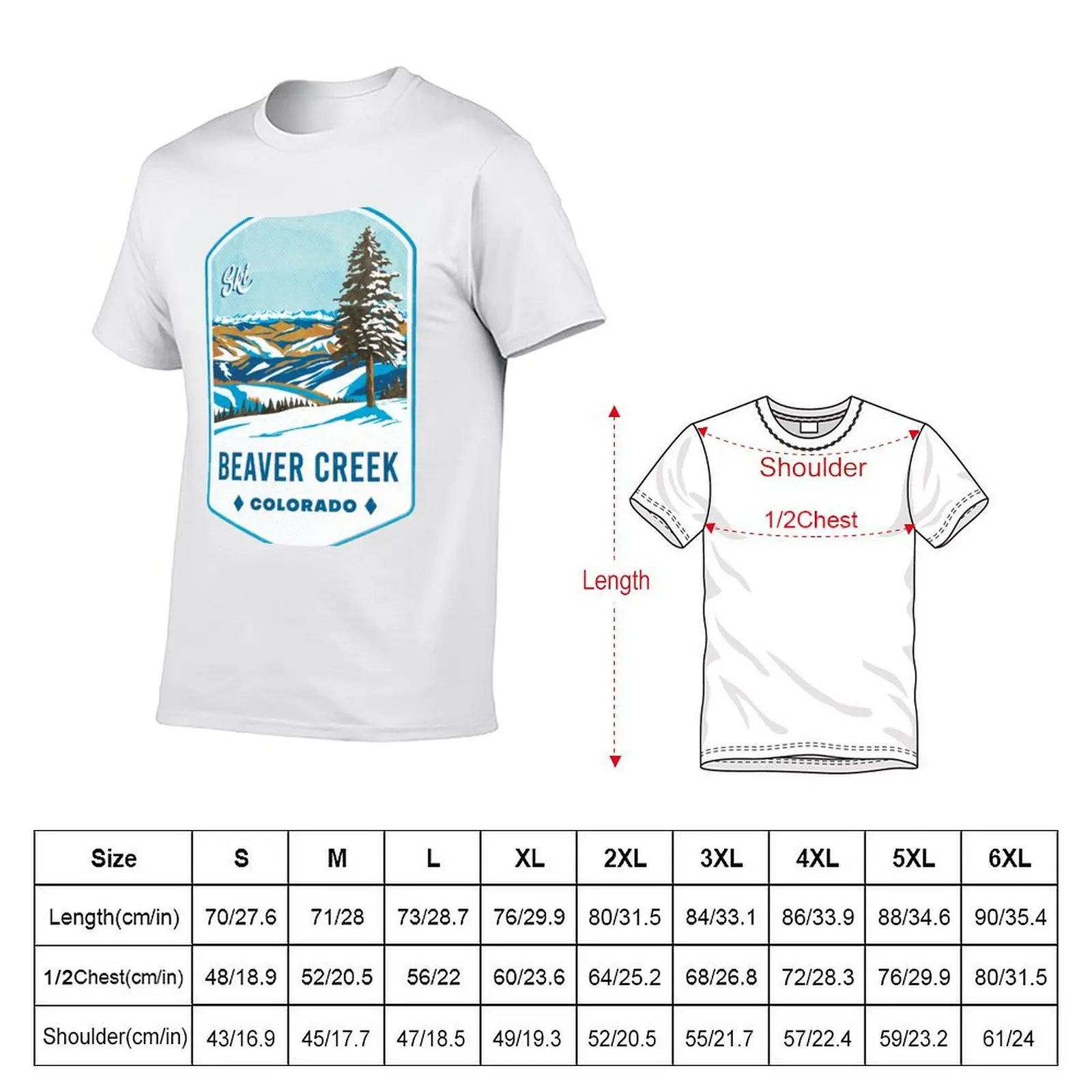 Beaver Creek Colorado Ski Badge T-Shirt t shirts for man cotton soft t shirts for man graphic funny T-Shirt