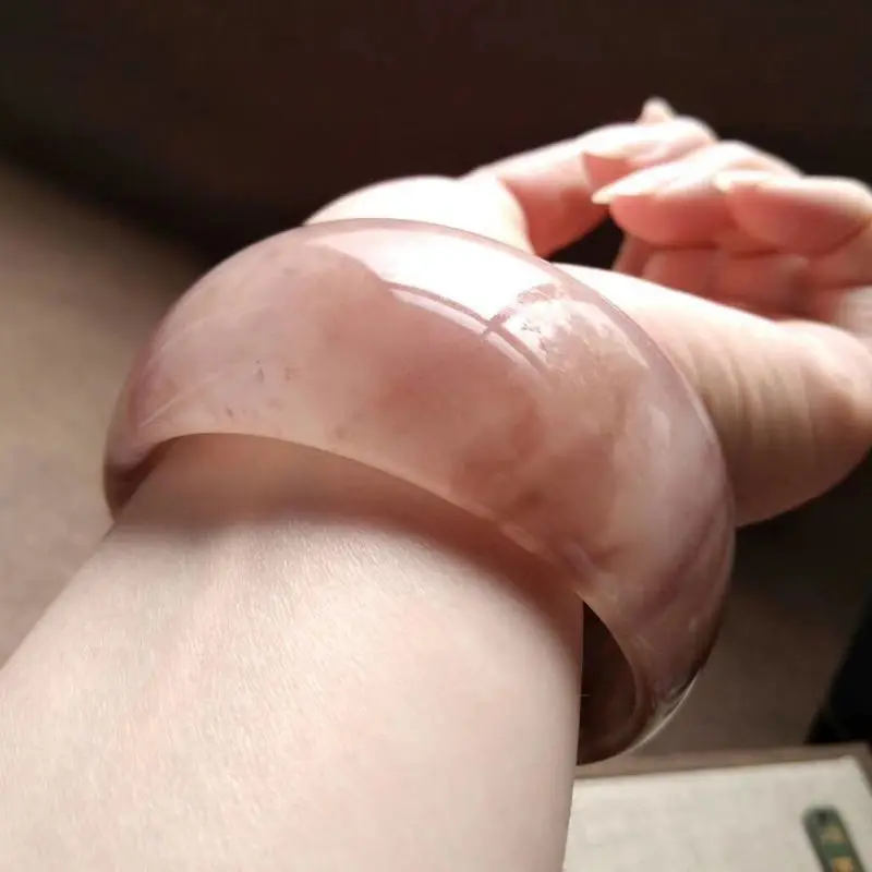 

Violet bracelet women's floating flower widened thickened natural jade bracelet Xinjiang gold silk jade quartz rock jade