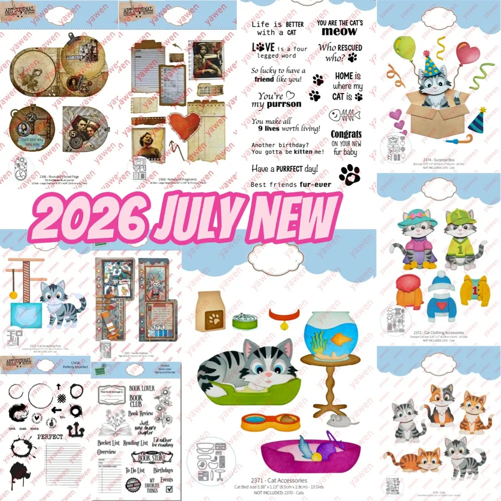2026 July New Metal Cutting Dies And Stamps and Stencil For Hot Foil Scrapbooking Embossing Mold DIY Paper Cards Craft Cutting