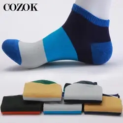 5 Pairs Men Cotton Socks Spring Summer Autumn Colorful Striped Short Socks For Men Male Fashion Ankle Socks Comfort Absorb Sweat