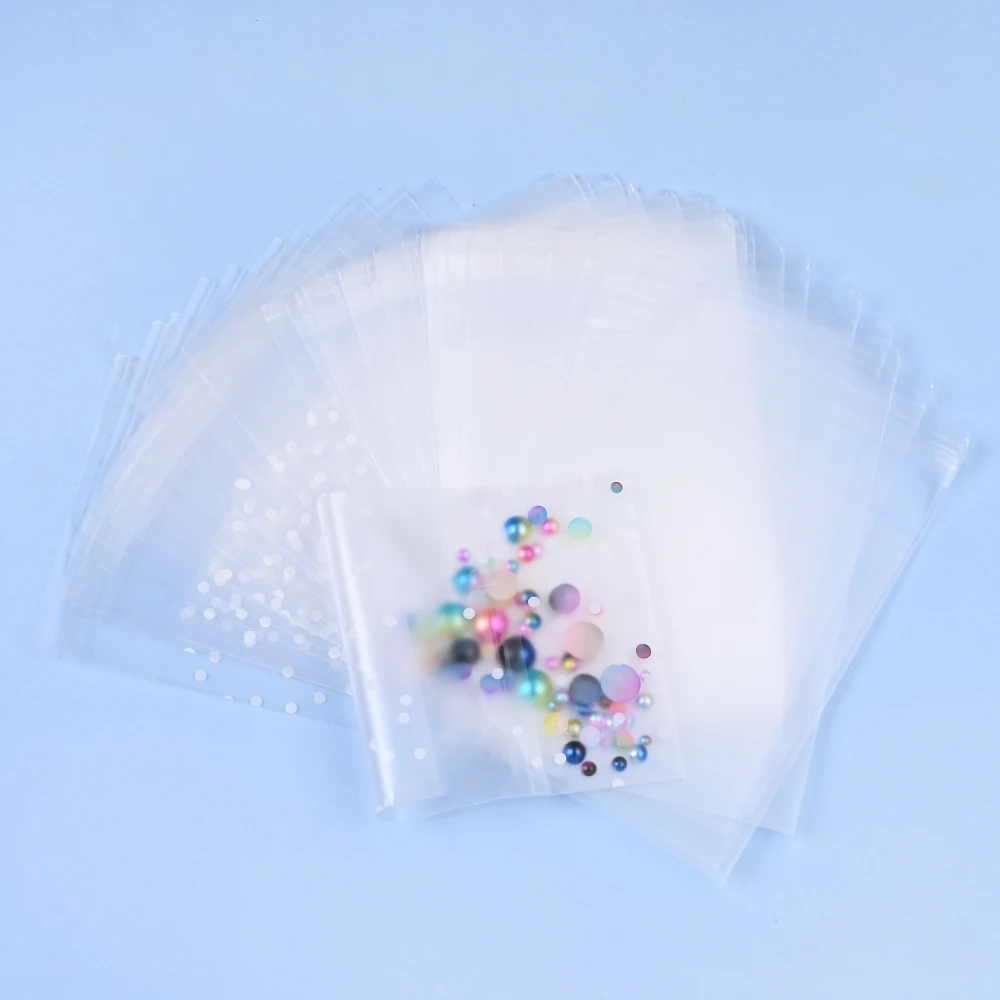 50 Stück Transparente Mattierte OPP-Verpackungsbeutel Selbstklebende Beutel für Schmuck, Handarbeiten und Kleinteile mit Reißverschluss – Detail 4