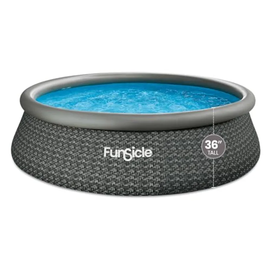 

Quickset 12ft x 36in Round Inflatable Above Ground Swimming Pool with Filter Pump Easy Setup with Top Ring Design