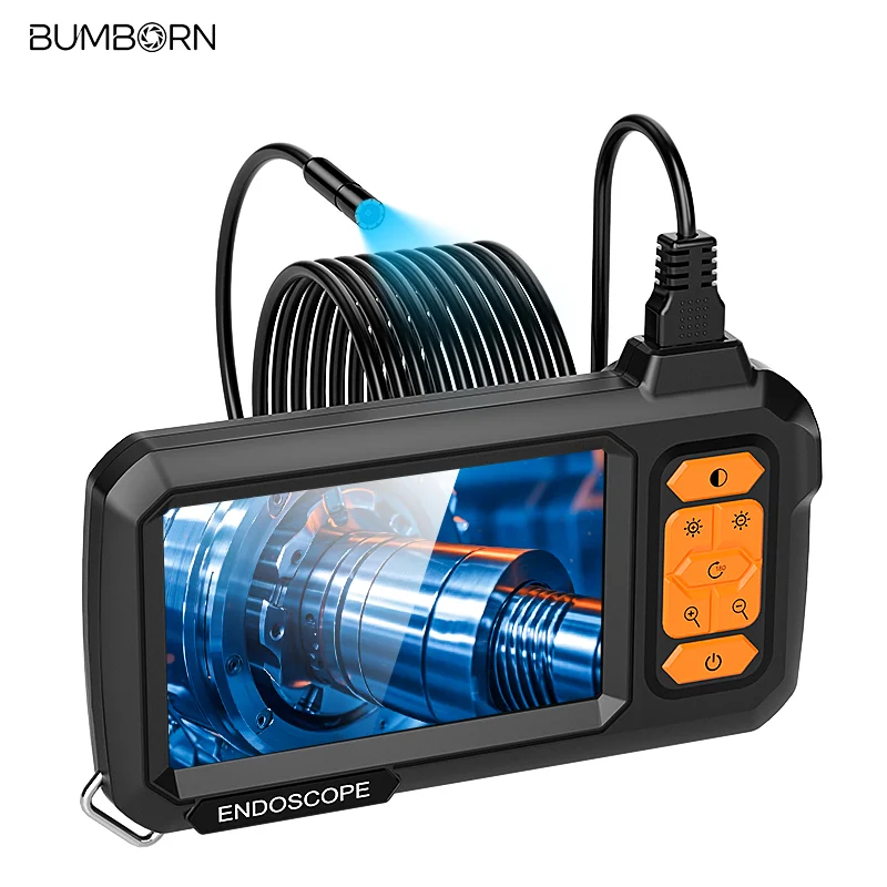Dual Lens Industrial Endoscope Probe Borescope 8mm Camera IP67 Waterproof Rigid Cable for Piping Engine
