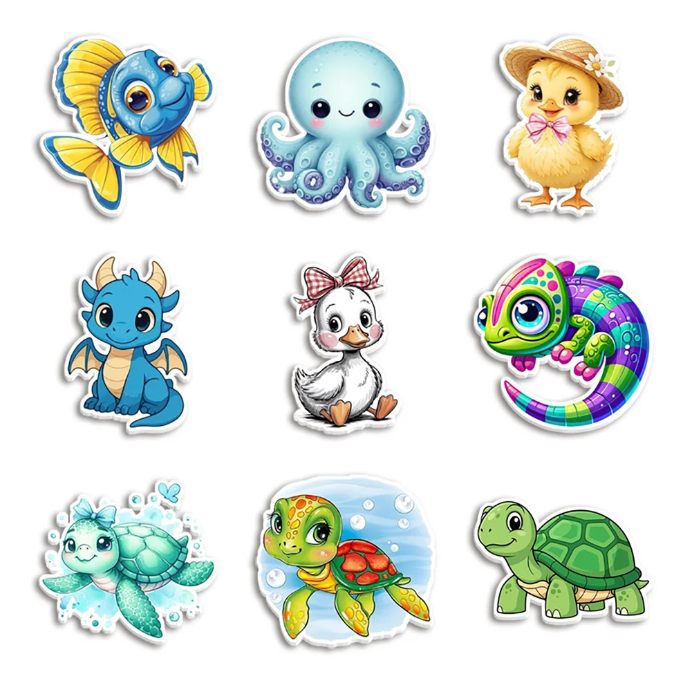 10pcs/lot Animal Cartoon Resin Planar Transparent Glitter Acrylic Flatback for DIY Bow Craft Badge Hair Bow Keychain Slime Charm