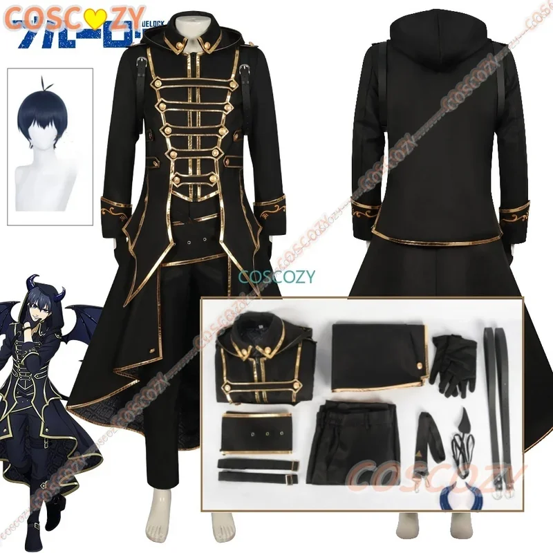 Isagi Yoichi Cosplay Costume Devil Suit Demon Isagi Black Uniform Pants Clock Gloves Horns Anime Blue Lock Cosplay Cos Clothing