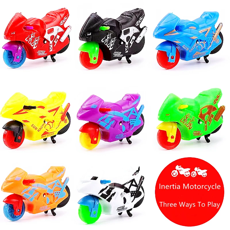 6Pcs Mini Colorful Plastic Pull Back Motorcycle Toys  for Kids Birthday Party Favors Pinata Filler Carnival Prizes Fun Game Gift