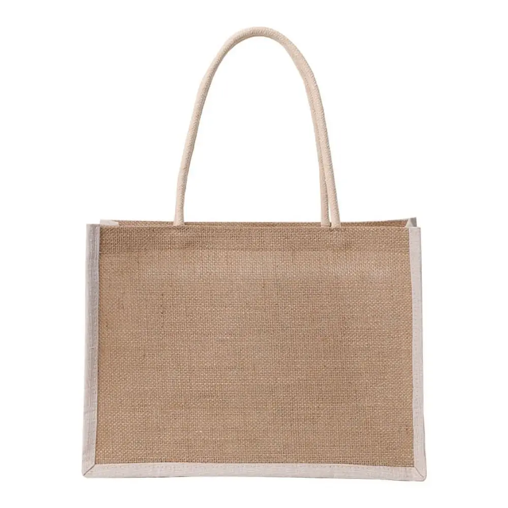 Durable Imitation Linen Bag Hand-painted Large Capacity Beach Tote Bag Shopping Bags