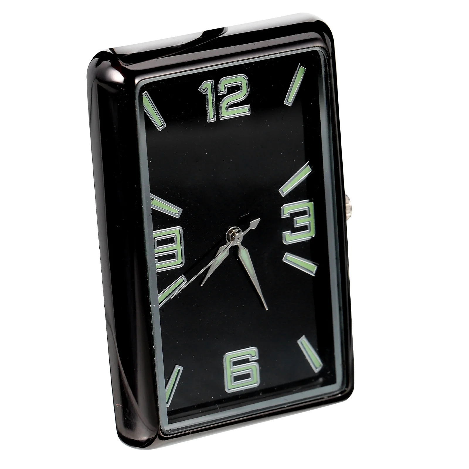 

Car Dashboard Tiny Clock Adhesive Square Clock Stylish Compact Design Fluorescent Hands Decorative Home Office School Universal