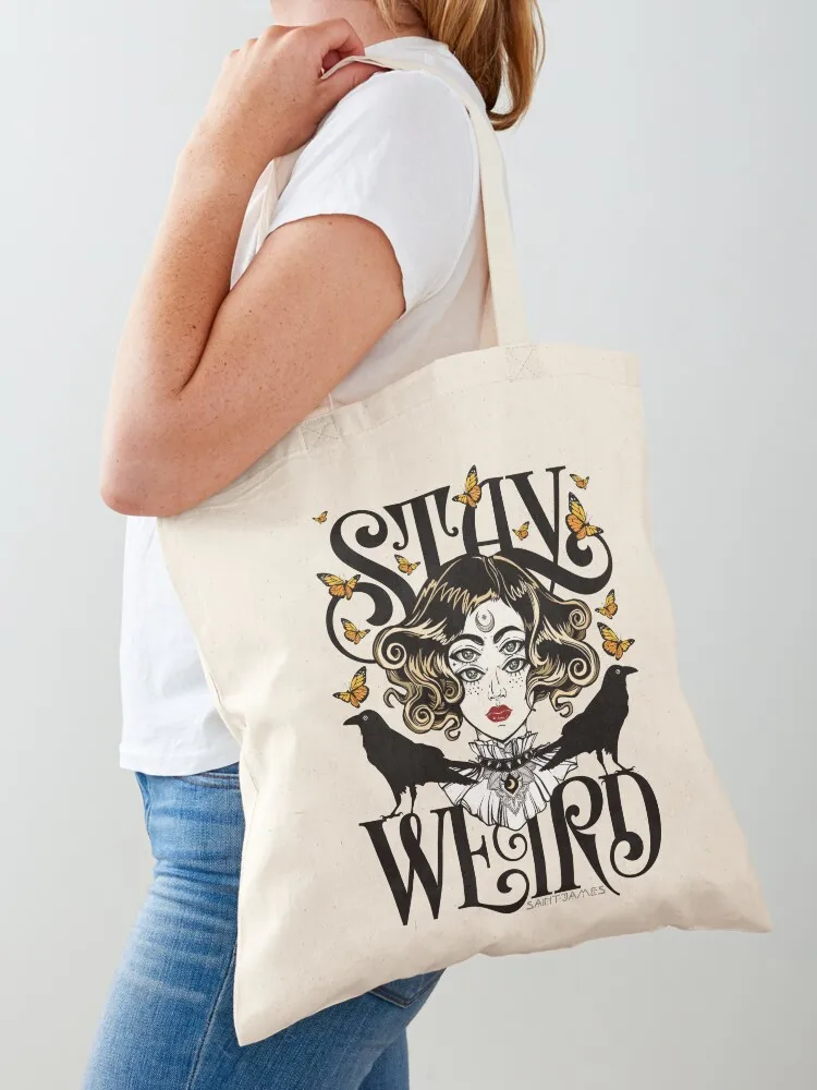 

Rose and The Ravens {Stay Weird} Colour Version Tote Bag the tote bag Cloth bag tote woman