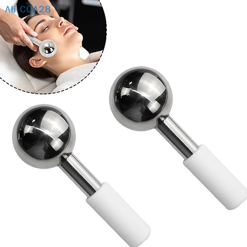 Facial Ice Globes Cold Hot Stainless Steel Facial Roller Skin Beauty Spa Cooling Globe Massage Ball Face Care Cryo Freeze Stick