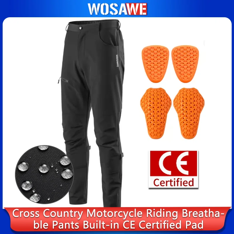 

WOSAWE Motorcycle Compression Pants with CE Certified Pads Off-road Motocross Motorbike Riding Breathable Protective Trousers