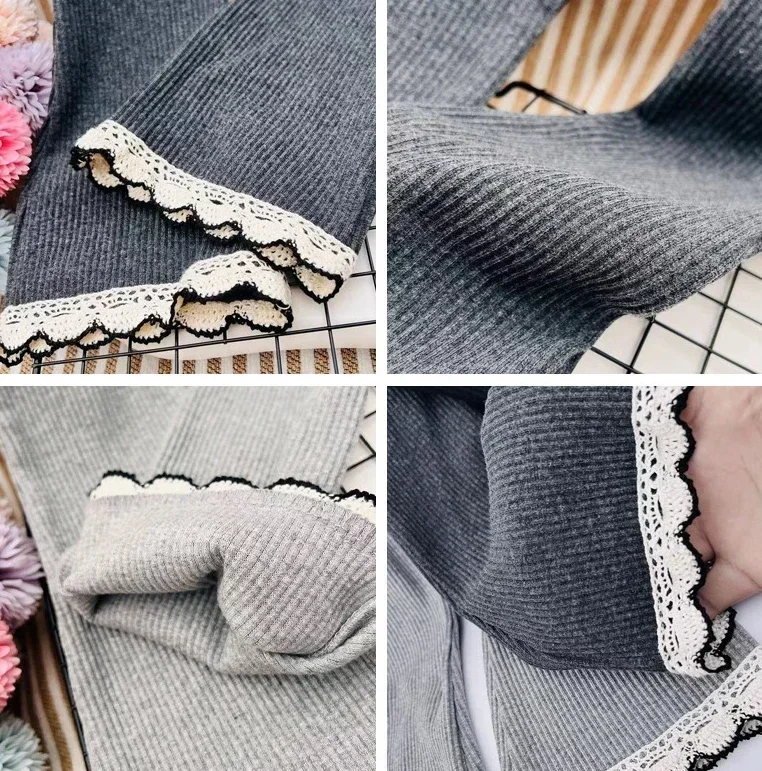 الأطفال عارضة السراويل البسيطة الخريف والشتاء جديد الكورية نمط الفتيات طماق القطن بلون تمتد جرس قيعان Amagi