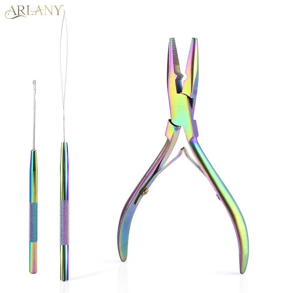 

ARLANY щипцы для наращивания волос для бусин, встроенная петля для наращивания волос, игла, крючок, инструмент для наращивания перьев, микрозвено