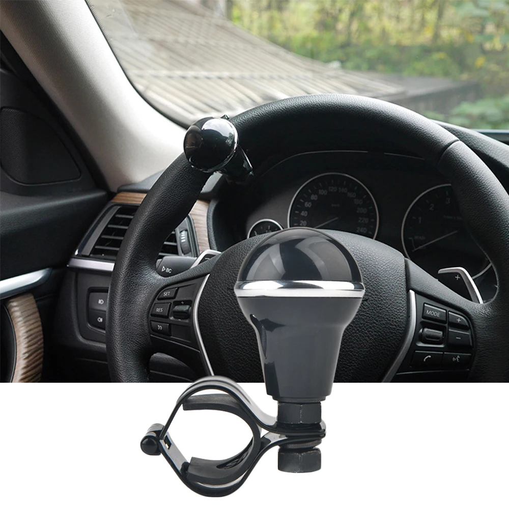 Car Universal Truck Heavy Duty Anti Slip Car Steering Wheel Spinner Ball Knob Labor-Saving Car Turning Wheel Booster Clip Black