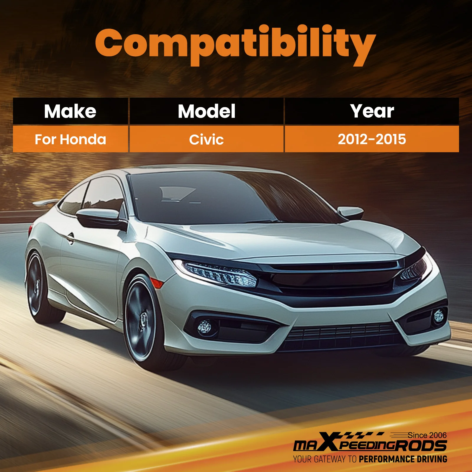 

Front Upper Strut Tower Bar Brace For Honda Civic 2 Door & 4 Door 2012-2015