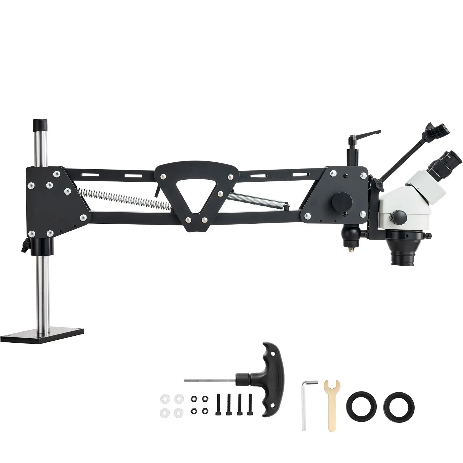 Multi-Directional Microscope with Spring Bracket, 7X-45X Magnification Jewelry Microscope, Micro Jewelry Inlaid Stand with Integ