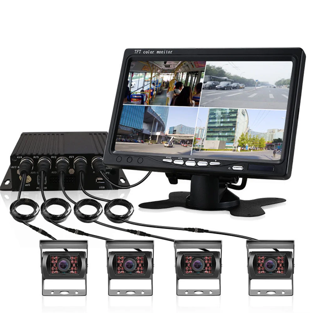 Truck Driving Recorder SD Card Monitoring Recorder Bus Monitoring System Parking assistance system 4-channel