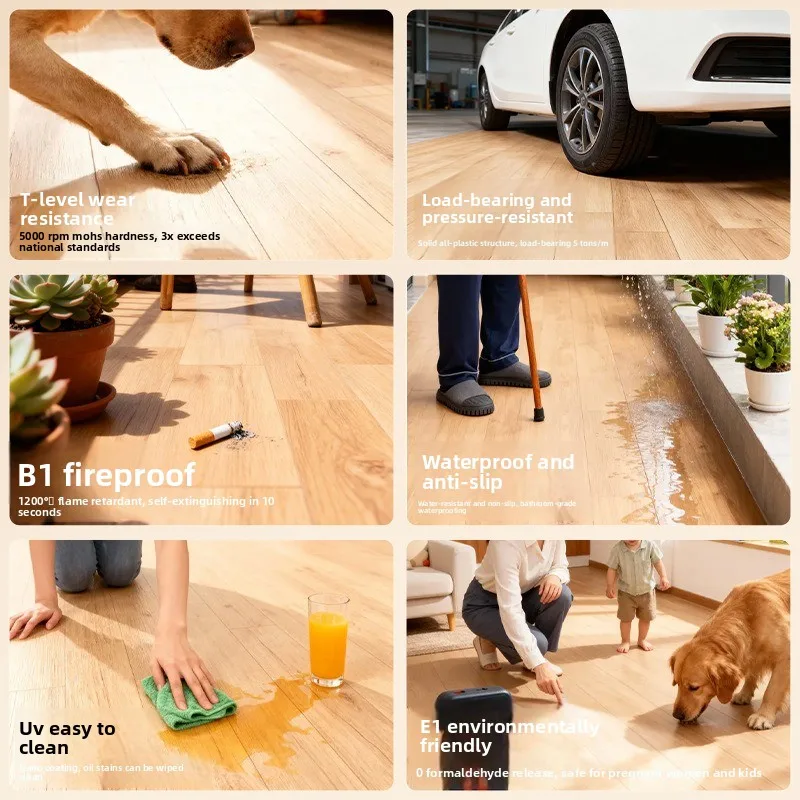 Household direct paving plastic  indoor  glue renovation pvc self-adhesive floor sticker