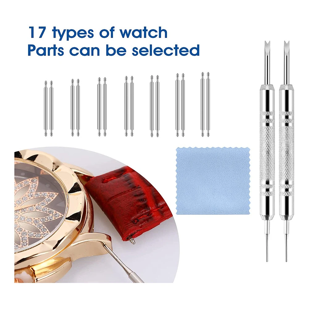 ELBA_Watch Strap Removal Tool Kit with Spring Bar Tool Watch Cleaning Cloth Link Removal Pin Remover Kit for Strap Adjustment