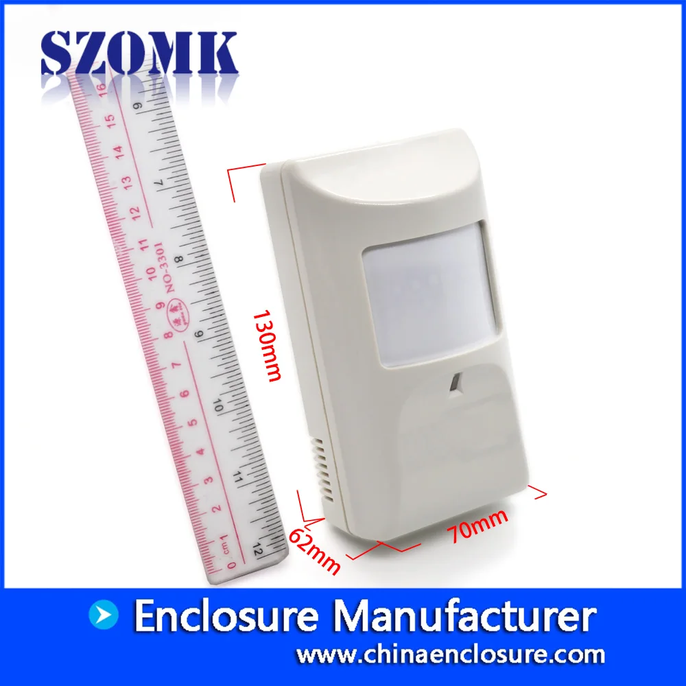 1Pcs 130*70*62mm szomk home alarm PIR motion sensor plastic instrument enclosure shop wireless infrared sensor plastic casing