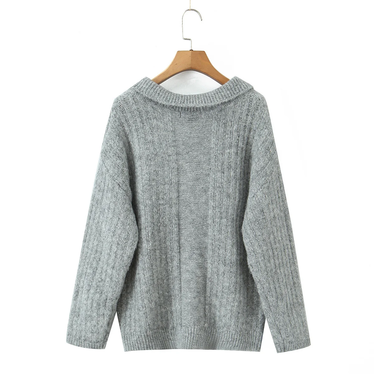 Maxdutti French Lazy Loose Pullover Tops Sweater Minimalist Solid Color Autumn And Winter Women's Sweater Knitwear Sweater Ladie