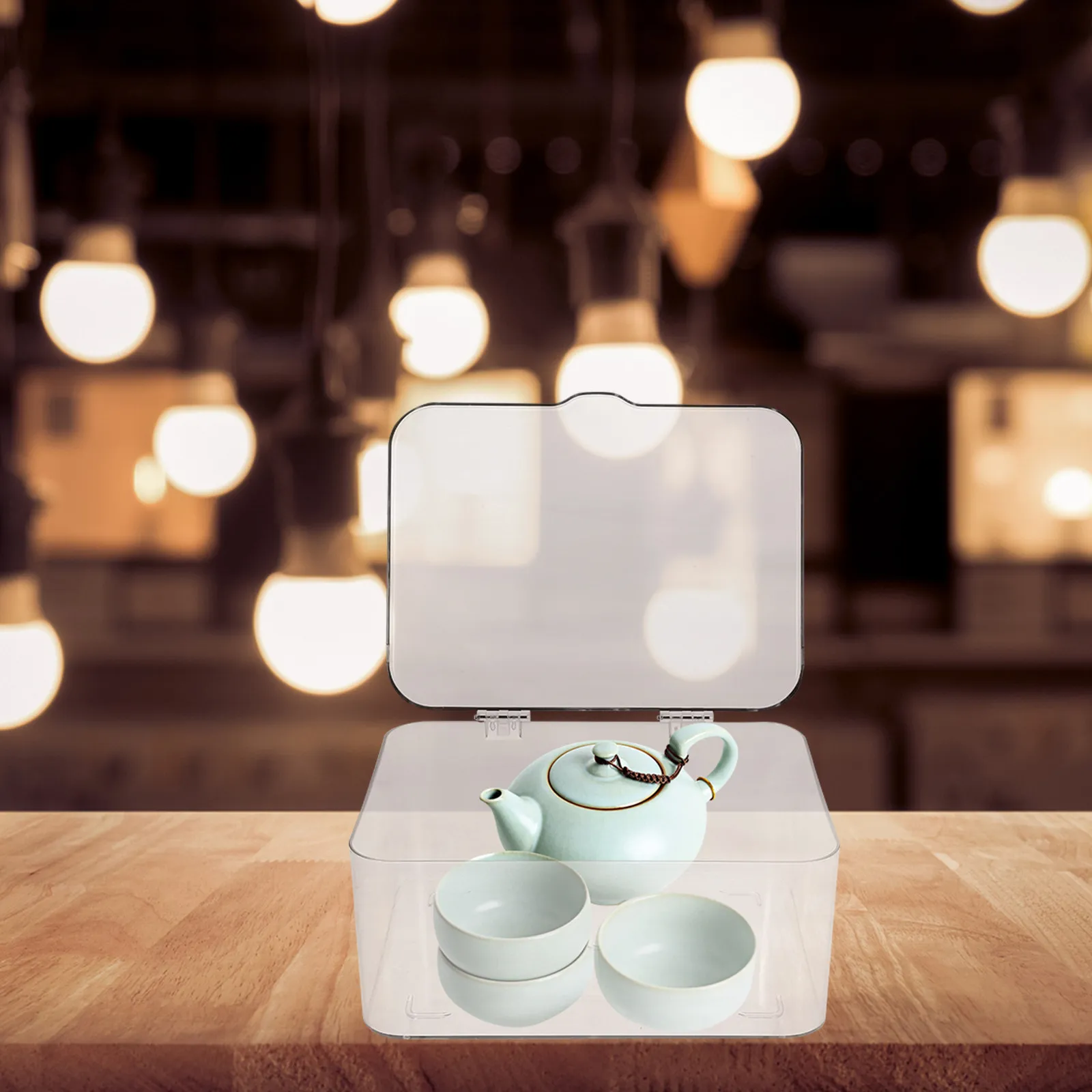 

Настольный органайзер для хранения, большой емкости, штабелируемый, пылезащитный контейнер для дома, кухни, офиса, спальни