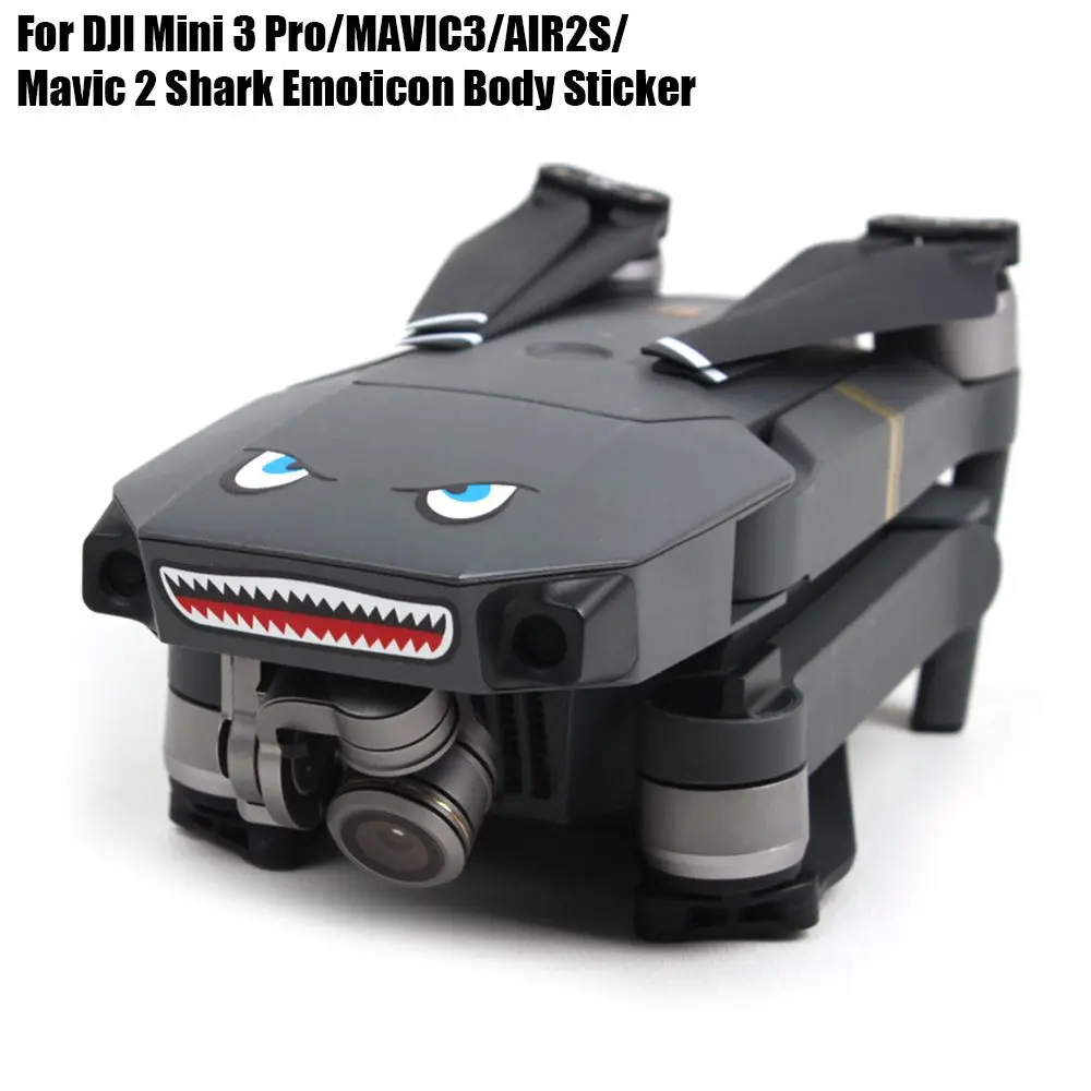 For DJI Mini 3 Pro/MAVIC3/AIR2S/Mavic 2 Shark Emoticon Body Sticker Stereo Relief Animation Sticker