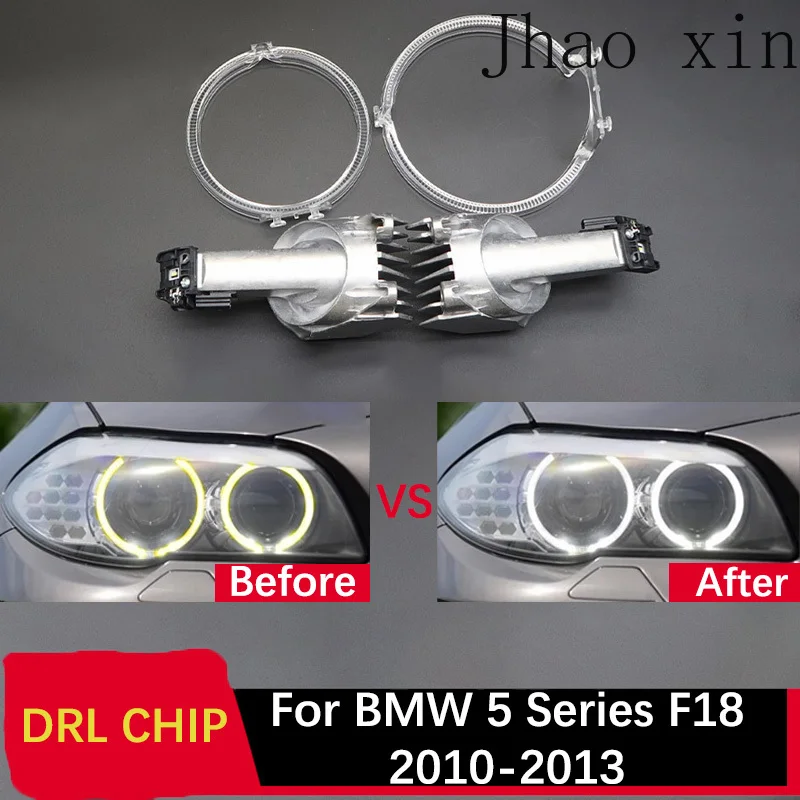 For BMW 5 Series F18 2010-2013 with Aluminum Block Car Headlights DRL CHIP Lamp Tube Ballast Angel Eye Circuit Board White Light