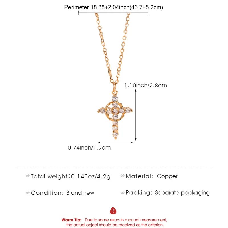 FTCY Rotatable Crown Cross Necklace for Women Minimalist Luxury Cross Chain Christian Jewelry Prayer Gift - Image 6