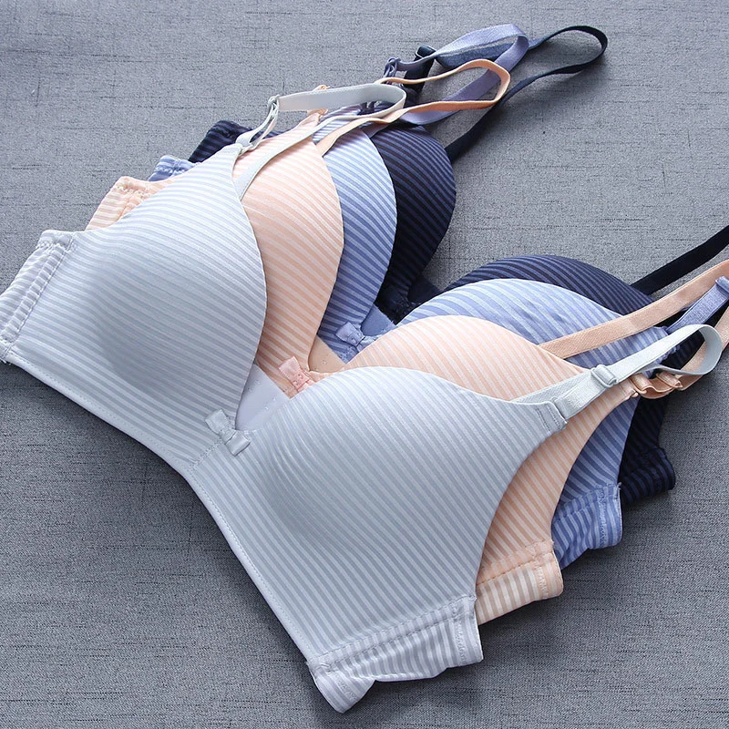 

Ultra-thin And Comfortable Summer No Steel Ring Girls Bra Gather Students Sexy Seamless Underwear Set
