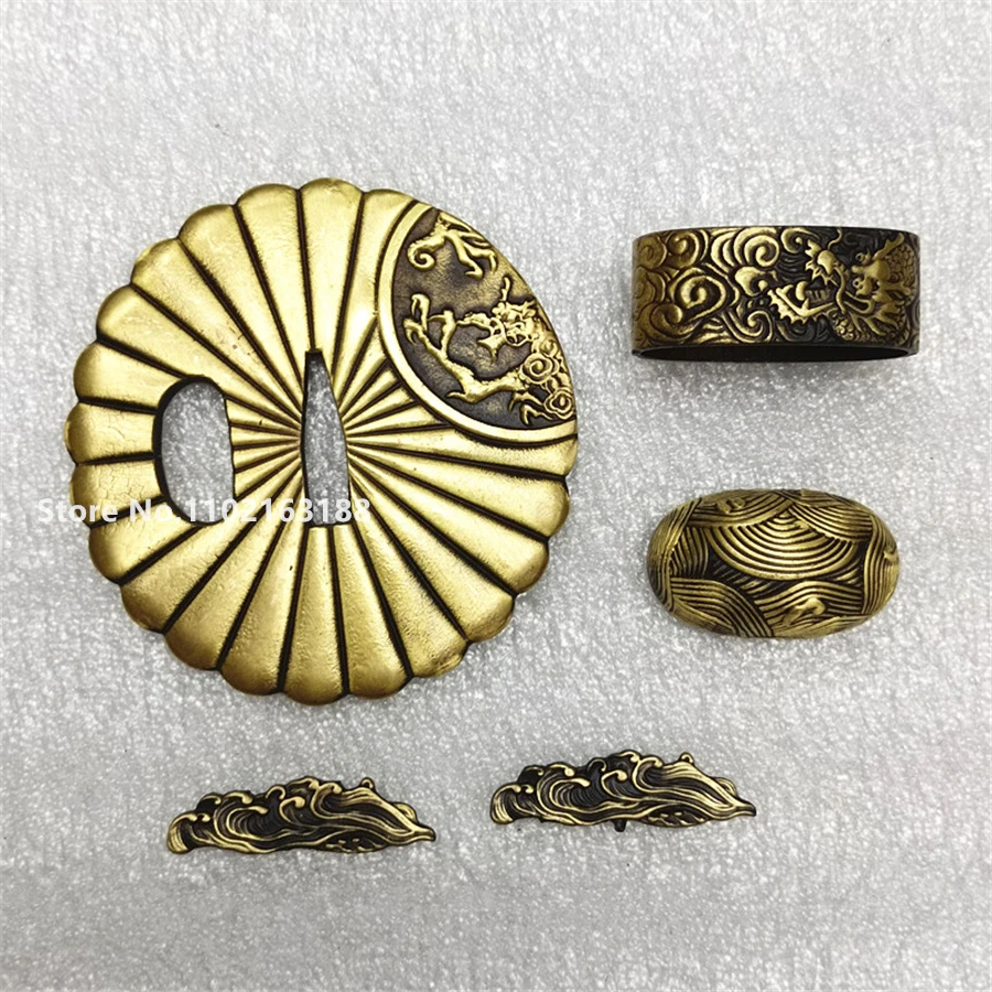 High Quality Brass Copper TSUBA FUCHI KASHIRA MENUKI Fittings For Japanese Sword Samurai Katana Parts Hand/Guard Very Strong New