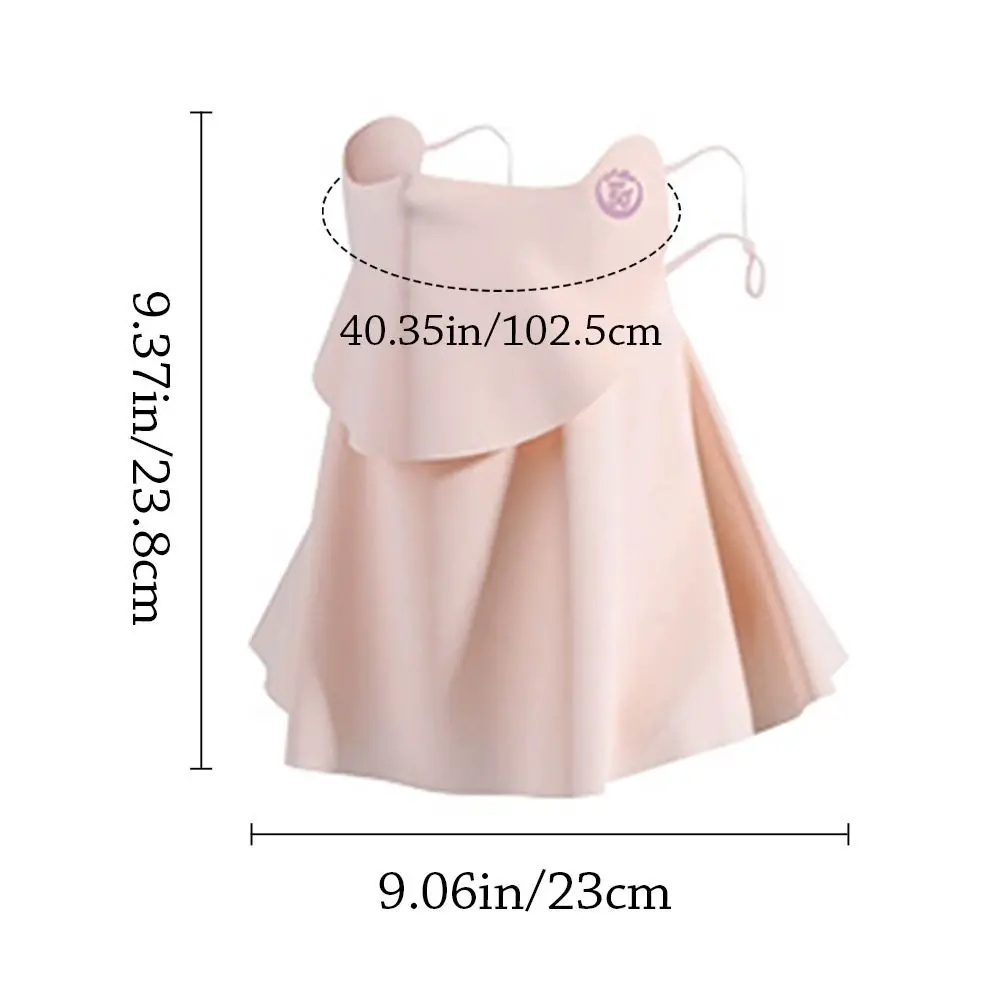 قناع الحرير الجليدي قناع الصيف تنفس حماية من الأشعة فوق البنفسجية UPF50 + شال واقي من الشمس المضادة للأشعة فوق البنفسجية رفرف يلتف غطاء الوجه المتكامل للنساء