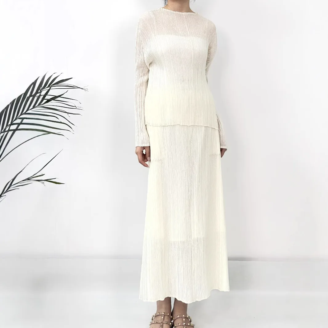 Miyake plisowana tekstura modele pół spódnica 2025 lato nowa cienka starsza wyczucie niszowej sto spódnica parasolowa