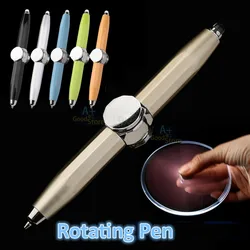 Rotating Relieve Stress Spinner Pen Gyroscope Decompression Light Ball Pen Shape Finger Gyro Writing Pen Anti Stress Toy Pens