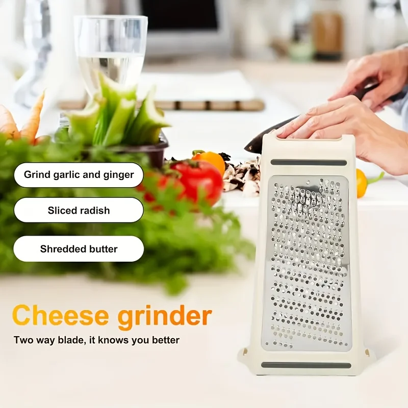 Käsebox-Reibe und tragbares Käsereibe-Set, Lebensmittelzerkleinerer, 2-seitige Komfort-Gadgets, Reibe, Küchenhelfer, Zubehör