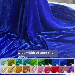 Tessuto per abiti in velluto di seta di gelso Haute Couture in flanella larga 140 tinta unita