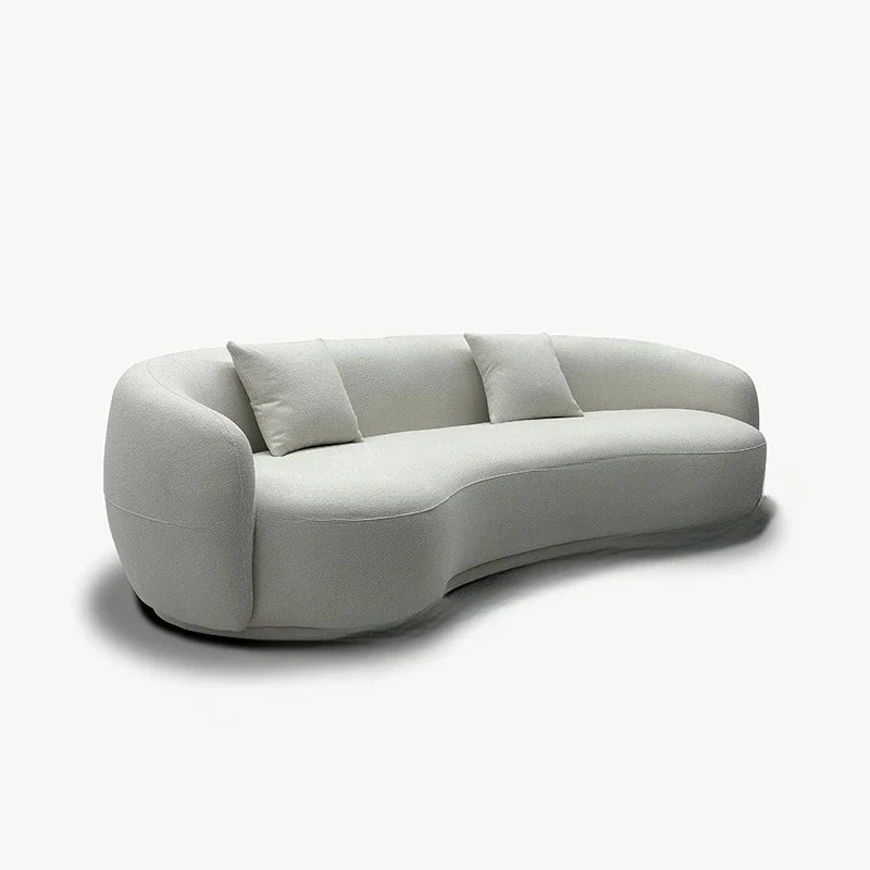 

Semicircle, curved, sofa, moon model, special shaped, living room, furniture, cream wind