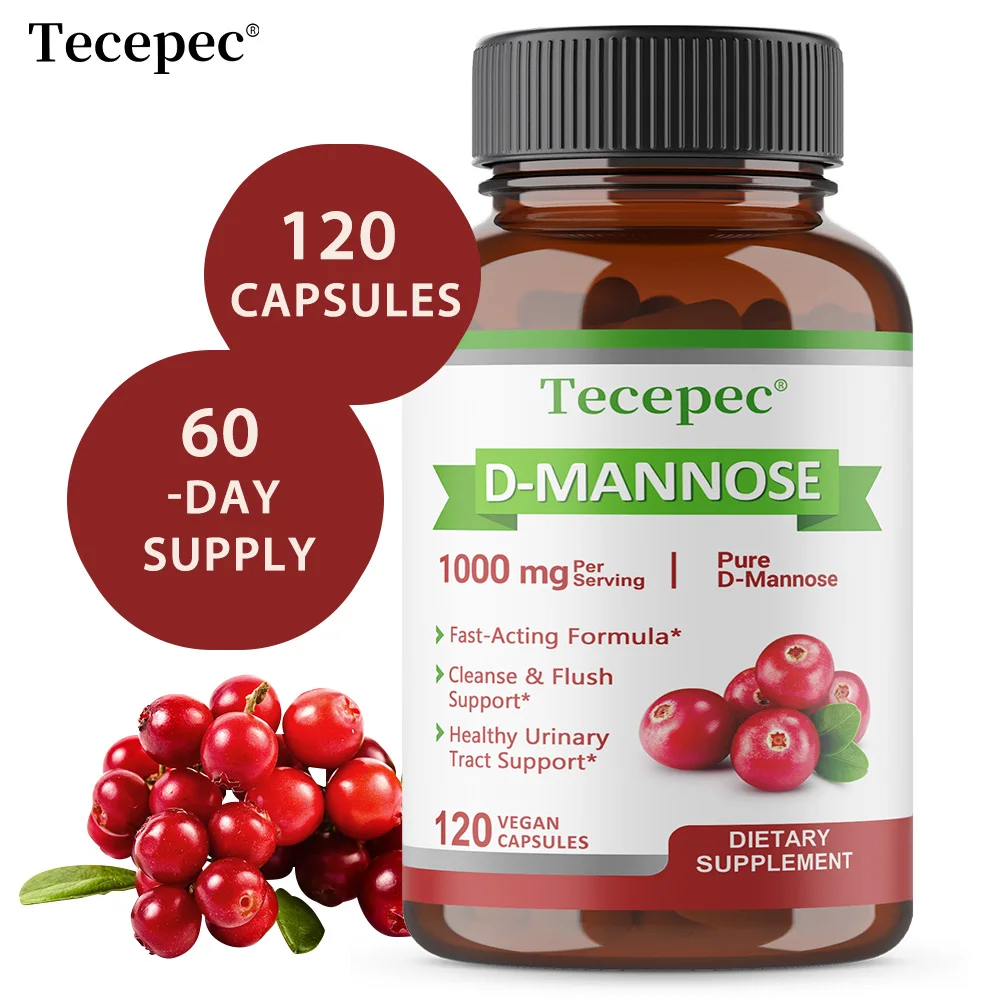 Tecepec D-Mannose, 1000 Mg Per Serving, All-natural Support for Urinary Tract and Bladder Health, Promotes Digestive Health